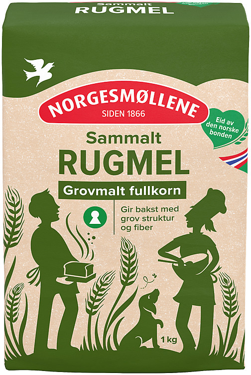 Rugmel sammalt grov fullkorn  1kg