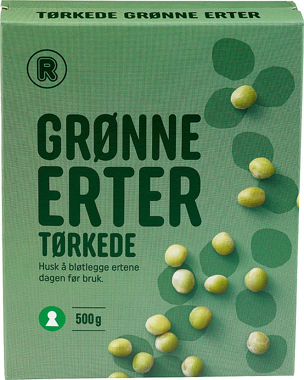 Erter grønne tørkede    500g