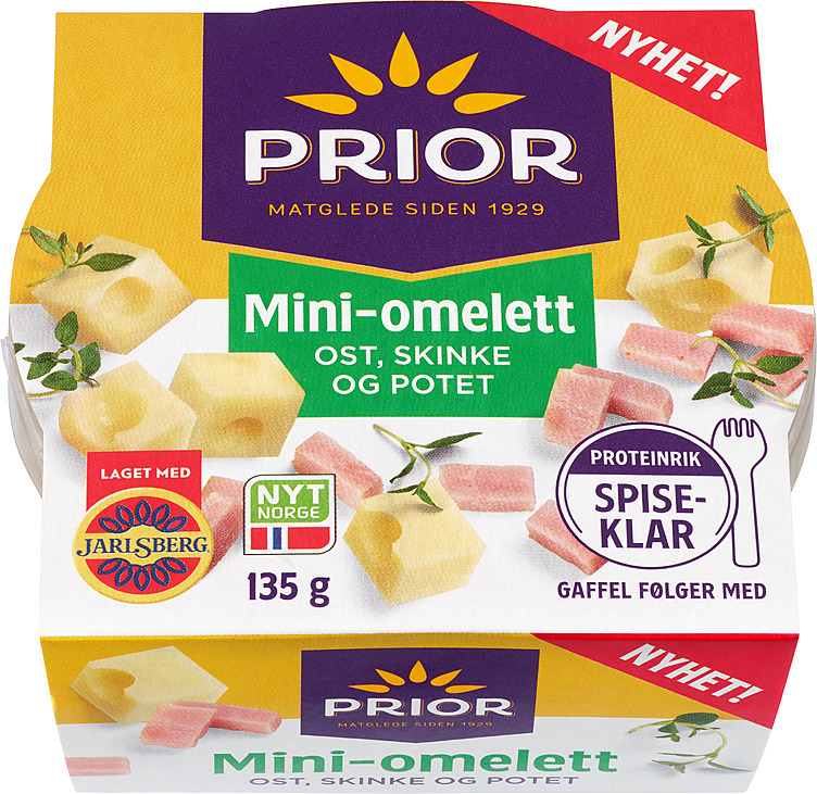 Miniomelett ost og skinke  135g