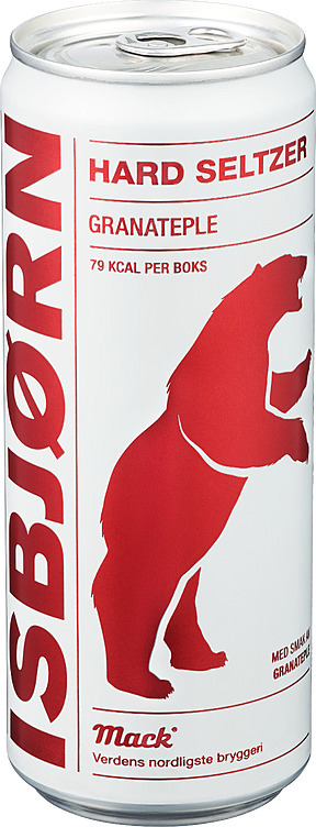 Isbjørn hard seltzer granateple bx  4%  24x33cl