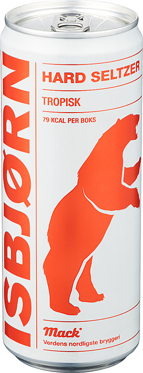 Isbjørn hard seltzer tropisk bx  4%  24x33cl