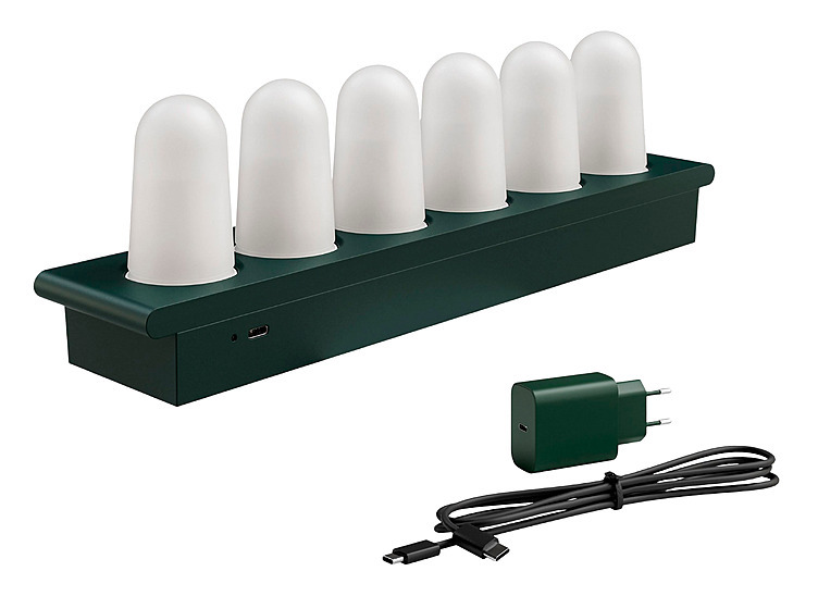 Led mini lys 6,5x32,5cm oppladbare duniglow kit  6stk
