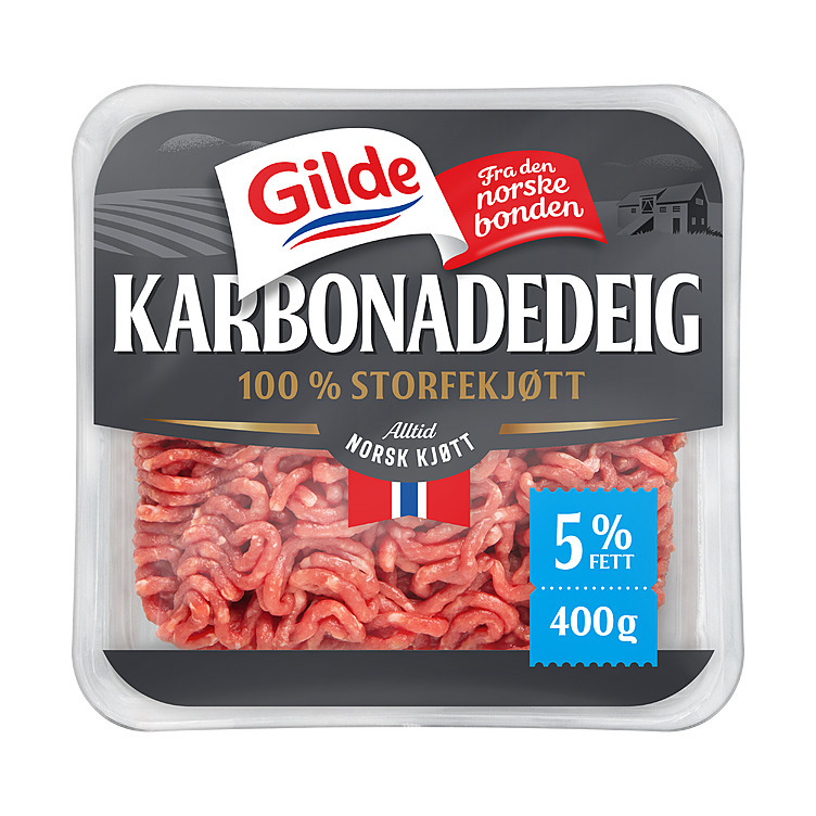 Karbonadedeig av storfe u/salg og vann 5%   400g