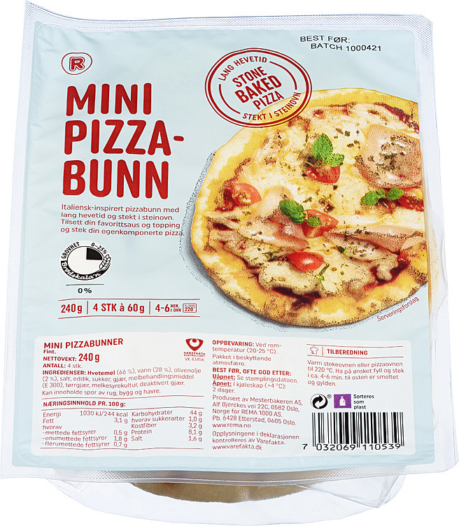 Minipizzabunn 4pk  240g