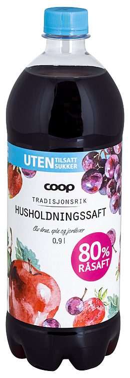 Husholdningssaft u/tilsatt sukker  0,9l