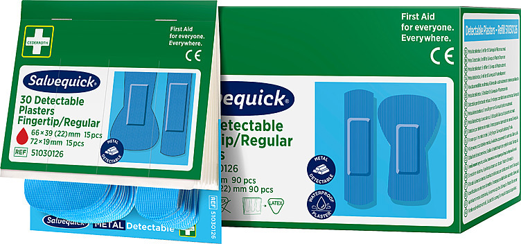 Plaster 30stk detectable finger  6pk