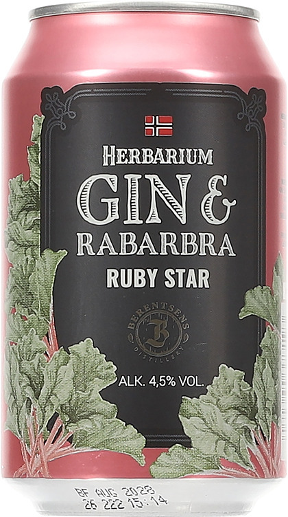 Ruby star gin & rabarbra bx   4,5%   24x33cl