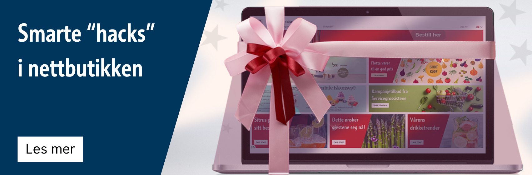 Laptop med rosa sløyfe på