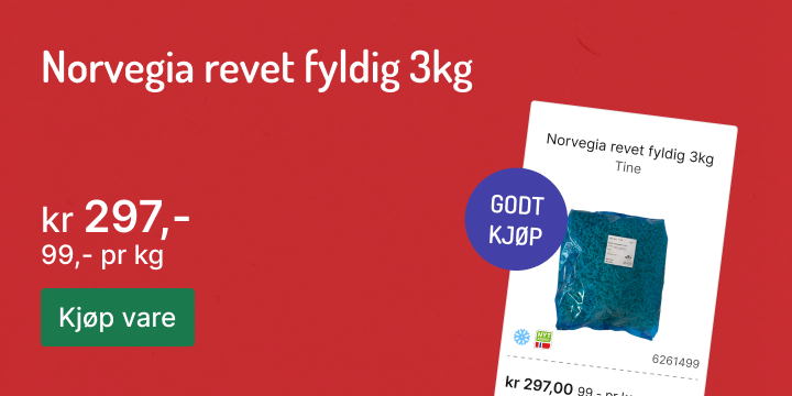 Norvegia fyldig revet 3 kg