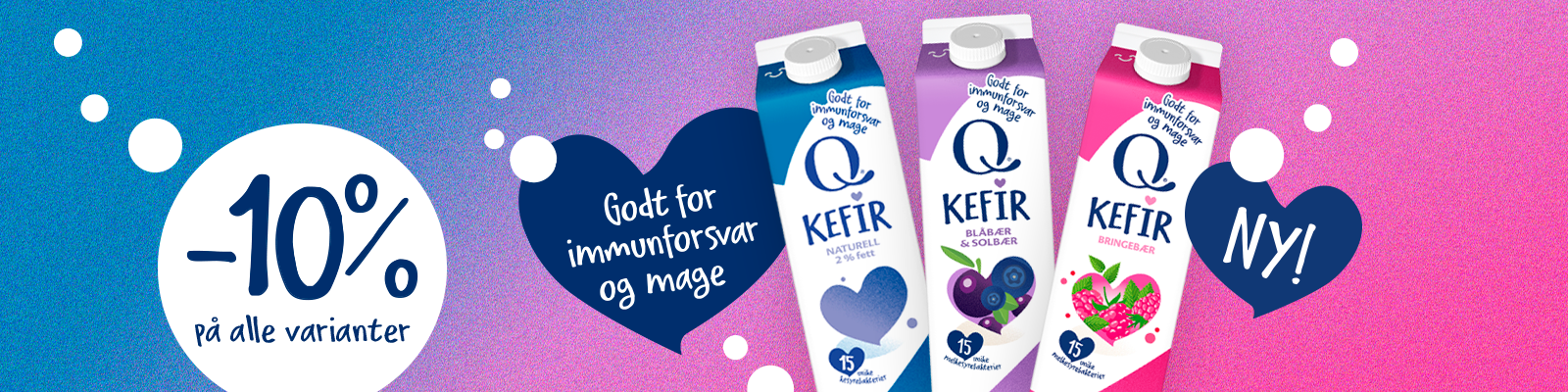 -10% på alle varianter Kefir fra Q-Meieriene