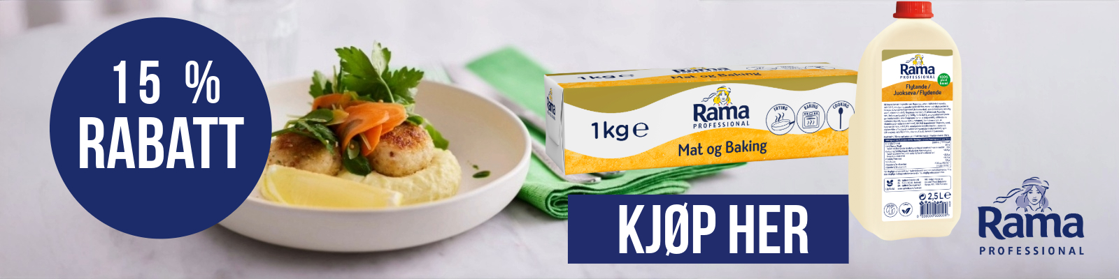 - 15% rabatt på fast og flytende margarin!